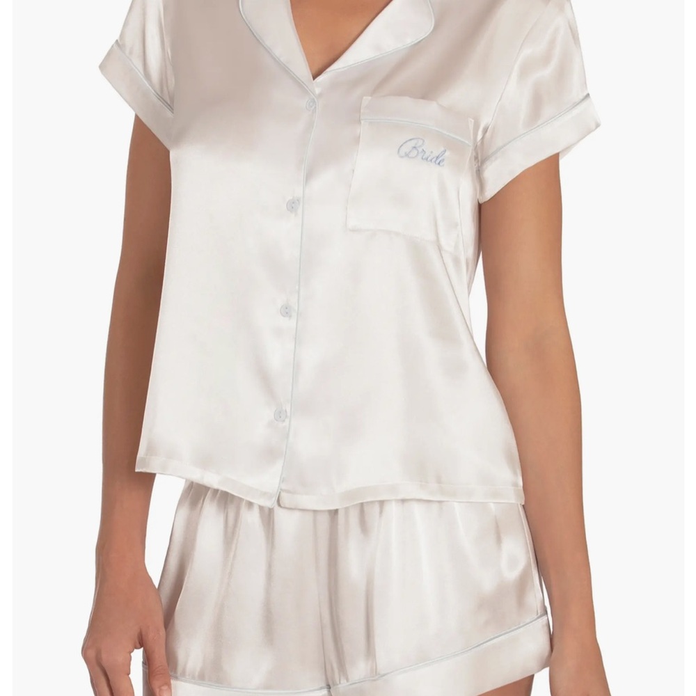 Nordstrom White Satin Pajama Set Intimates Sleepwear